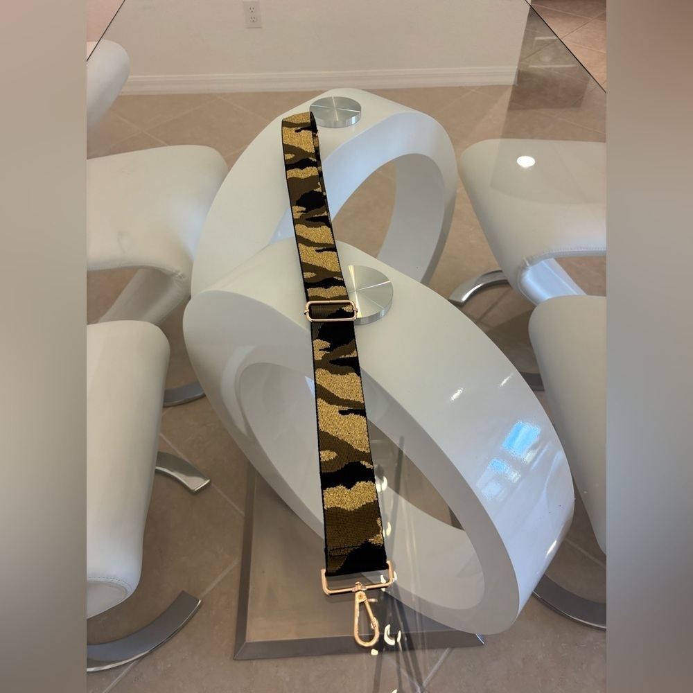 Camouflage Strap with Gold Accents Military Strap